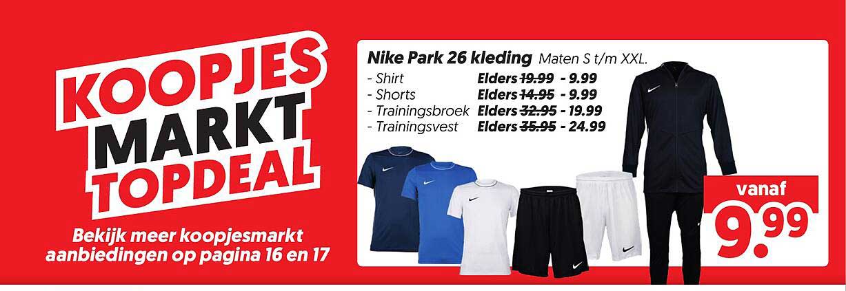 Nike Park 26 kleding Maten S t/m XXL.