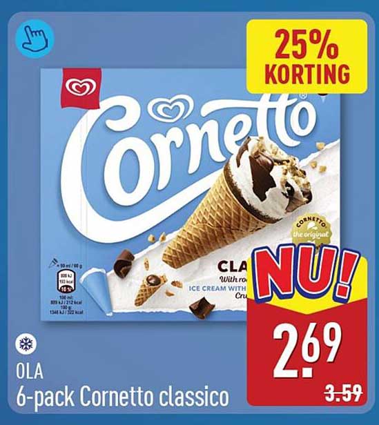 OLA 6-pack Cornetto classico 25% KORTING