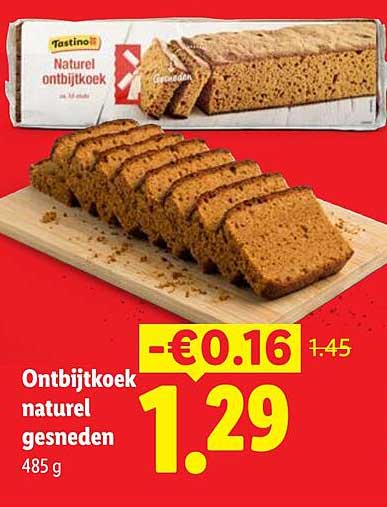 Ontbijtkoek naturel gesneden