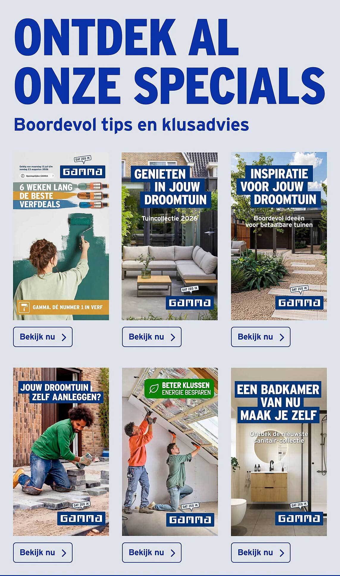 ONTDEK AL ONZE SPECIALS