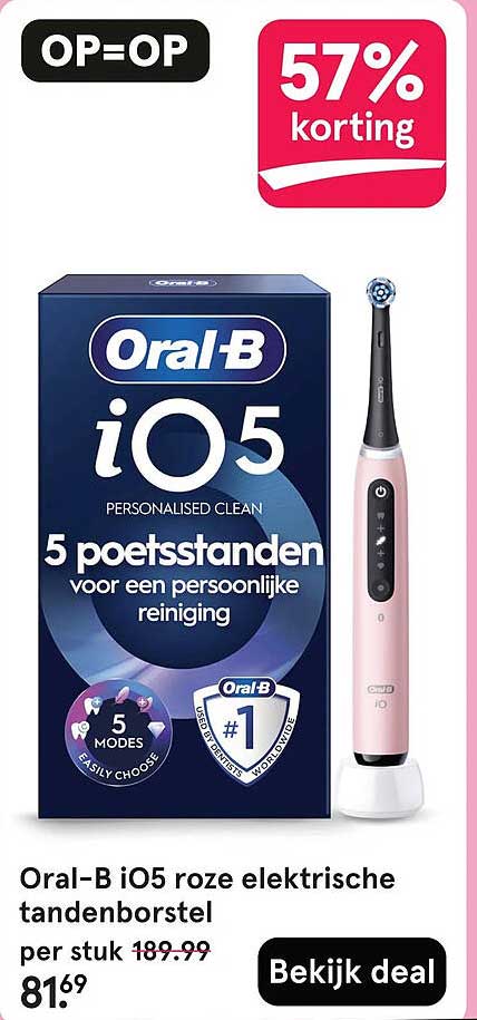 Oral-B iO5 roze elektrische tandenborstel