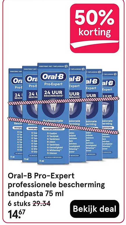 Oral-B Pro-Expert professionele bescherming tandpasta 75 ml 50% korting