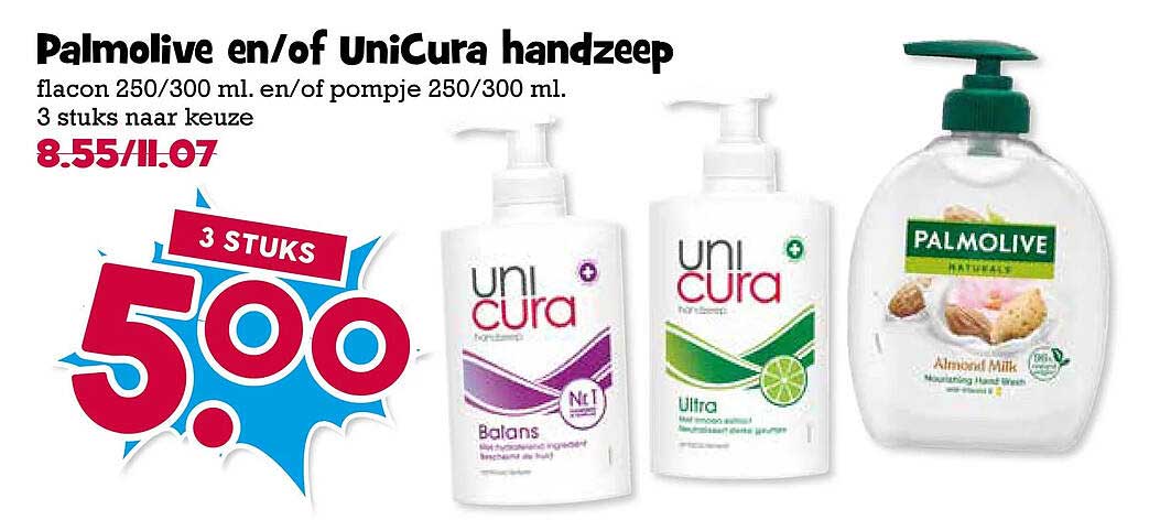 Palmolive en/of UniCura handzeep