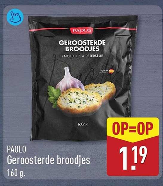 PAOLO Geroosterde broodjes 160 g. OP=OP