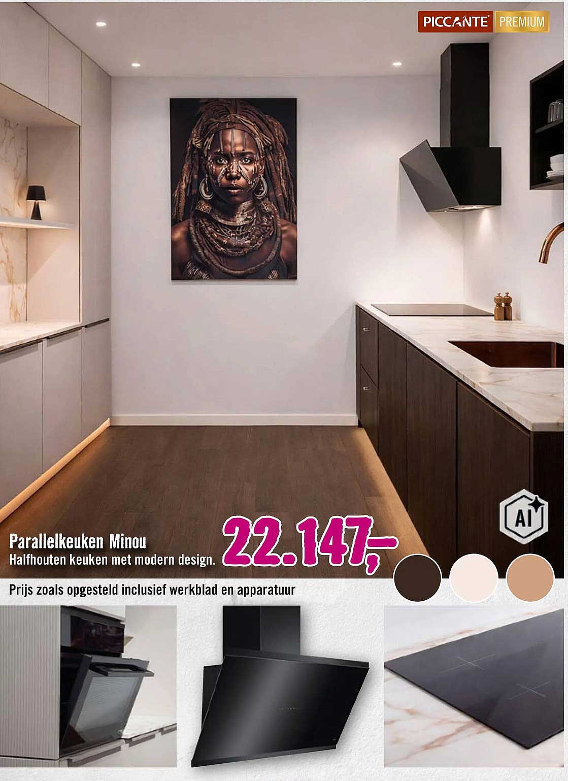 Parallelkeuken Minou Halfhouten keuken met modern design.