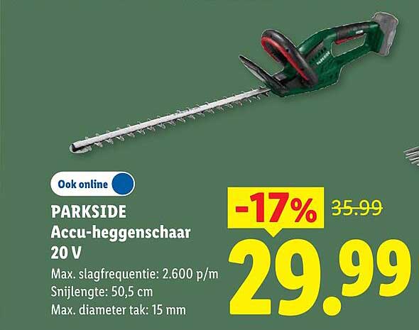 PARKSIDE Accu-heggenschaar 20 V
