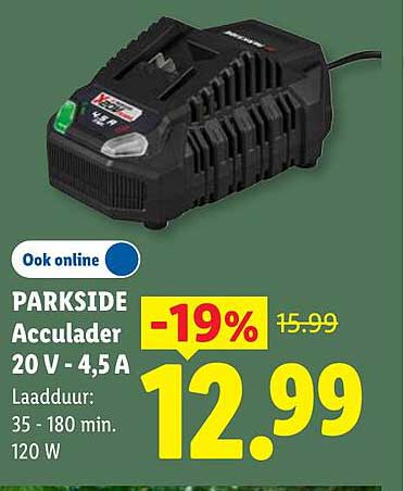 PARKSIDE Acculader 20 V - 4,5 A