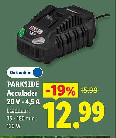 PARKSIDE Acculader 20 V - 4,5 A