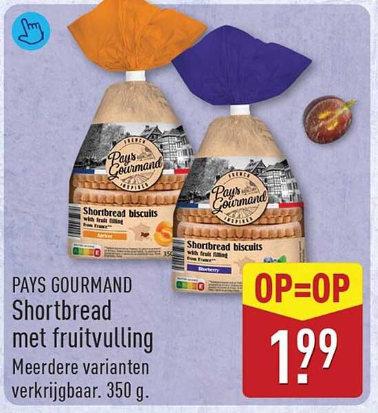 PAYS GOURMAND Shortbread met fruitvulling