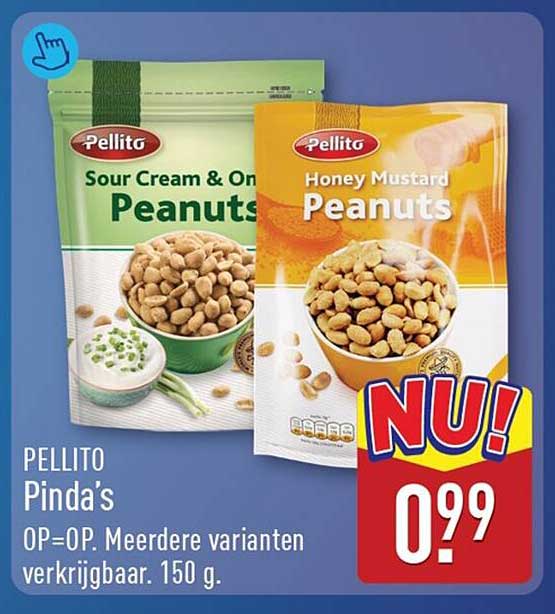PELLITO Pinda's OP=OP. Meerdere varianten verkrijgbaar. 150 g.