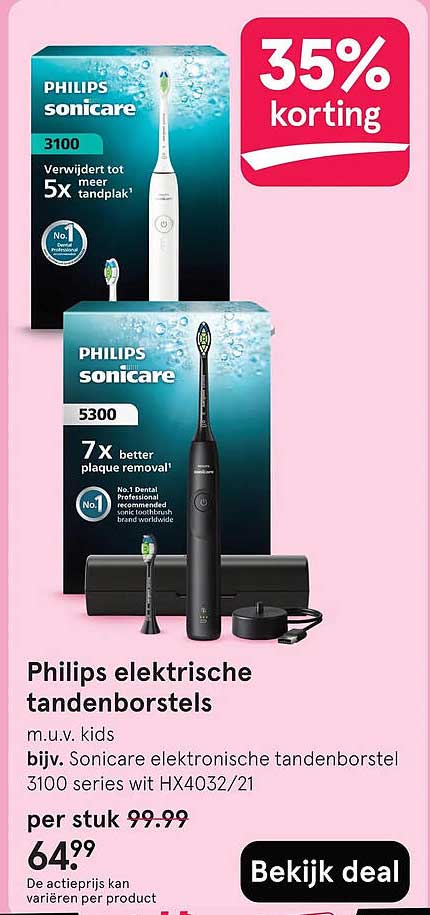 Philips elektrische tandenborstels 35% korting