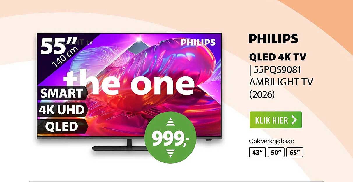 PHILIPS QLED 4K TV 55PQS9081 AMBILIGHT TV (2026)