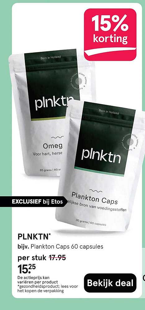 PLNKTN* bijv. Plankton Caps 60 capsules