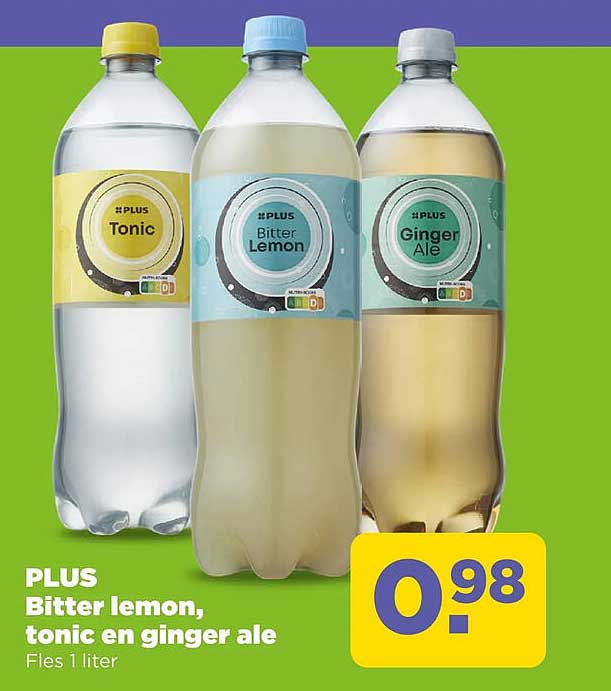 PLUS Bitter lemon, tonic en ginger ale