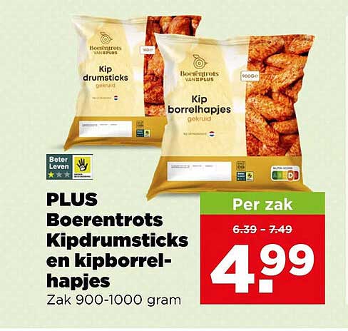 PLUS Boerentrots Kipdrumsticks en kipborrelhapjes