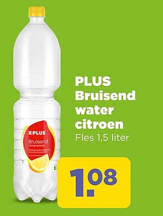 PLUS Bruisend water citroen Fles 1,5 liter