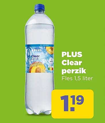 PLUS Clear perzik Fles 1,5 liter