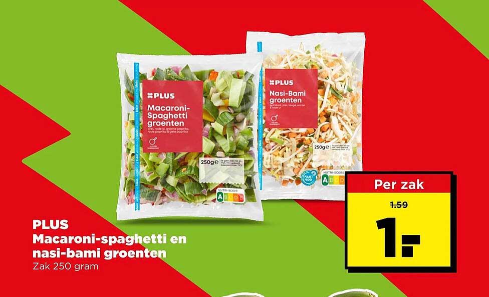 PLUS Macaroni-spaghetti en nasi-bami groenten