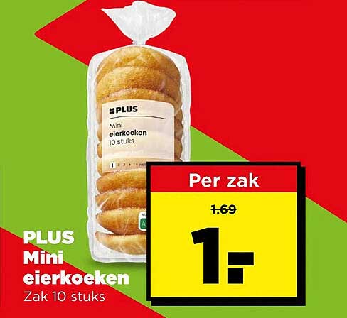 PLUS Mini eierkoeken Zak 10 stuks