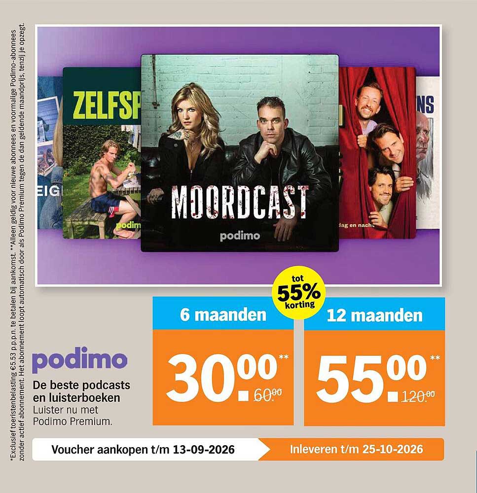 Podimo Premium tot 55% korting