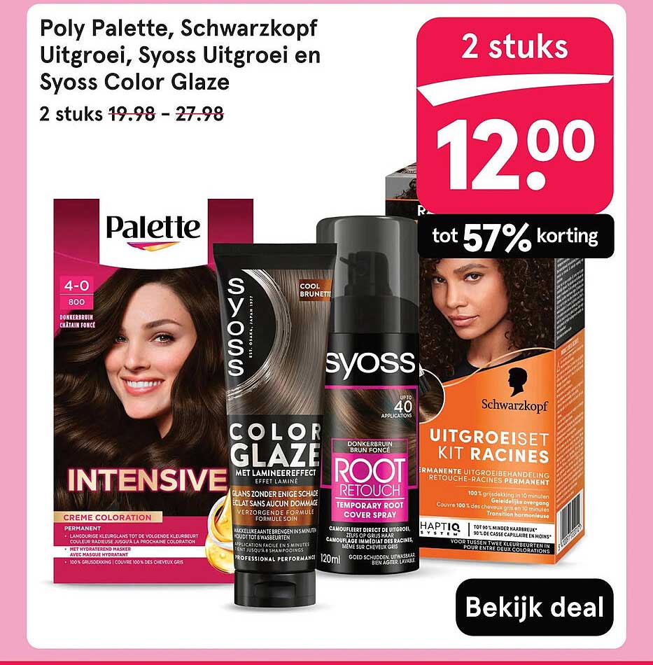 Poly Palette, Schwarzkopf Uitgroei, Syoss Uitgroei en Syoss Color Glaze