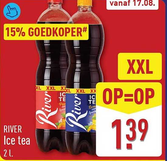 RIVER Ice tea 2 L. 15% GOEDKOPER# XXL OP=OP