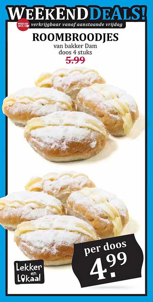 ROOMBROODJES van bakker Dam doos 4 stuks