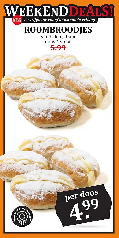 ROOMBROODJES van bakker Dam doos 4 stuks