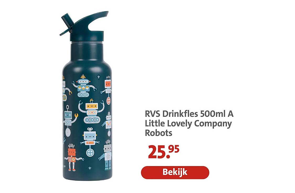 RVS Drinkfles 500ml A Little Lovely Company Robots
