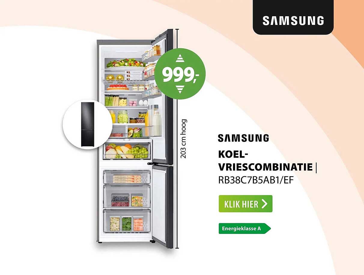 SAMSUNG KOEL-VRIESCOMBINATIE RB38C7B5AB1/EF