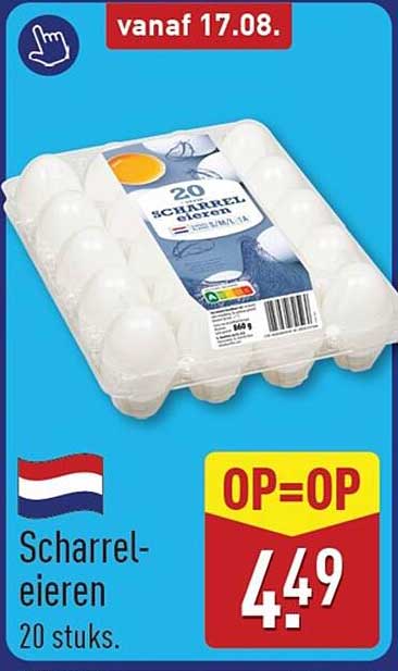 Scharreleieren 20 stuks. OP=OP
