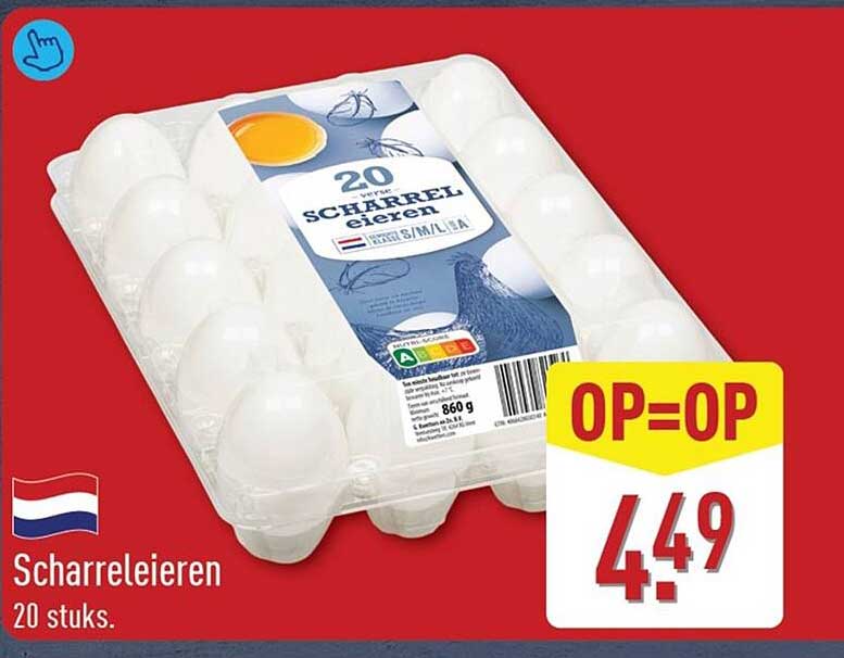 Scharreleieren 20 stuks. OP=OP
