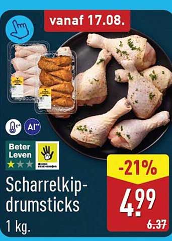 Scharrelkip-drumsticks 1 kg. -21%