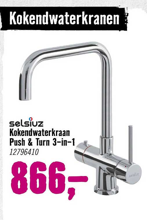 selsiuz Kokendwaterkraan Push & Turn 3-in-1 12796410