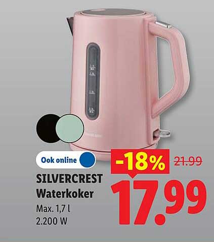 SILVERCREST Waterkoker Max. 1,7 l 2.200 W -18%