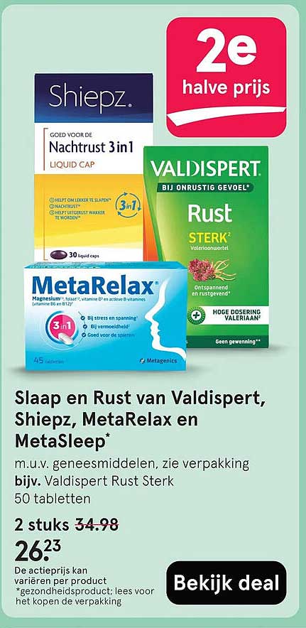 Slaap en Rust van Valdispert, Shiepz, MetaRelax en MetaSleep* 2e halve prijs