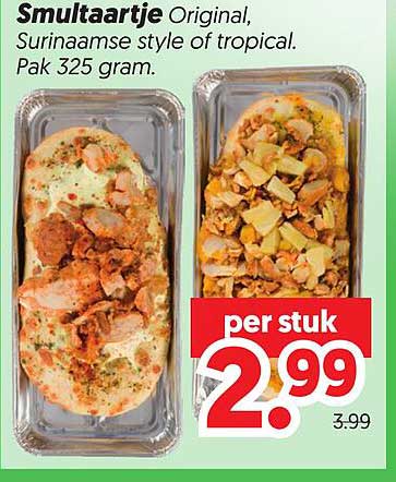 Smultaartje Original, Surinaamse style of tropical. Pak 325 gram.