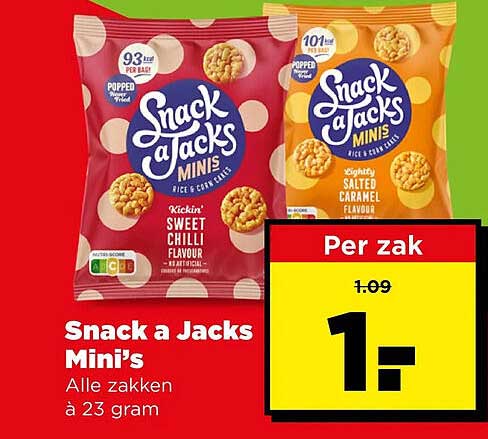 Snack a Jacks Mini's Alle zakken à 23 gram
