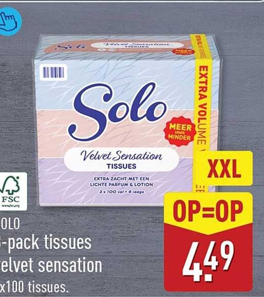 Solo 6-pack tissues velvet sensation XXL OP=OP