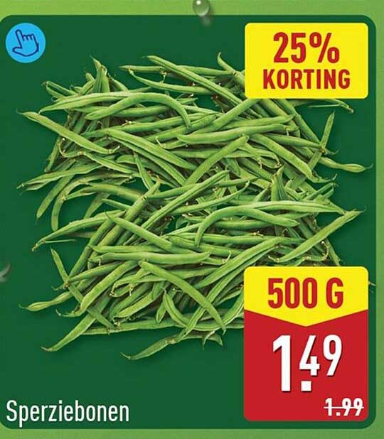 Sperziebonen 25% korting