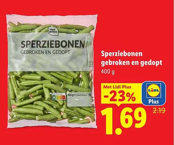 Sperziebonen gebroken en gedopt