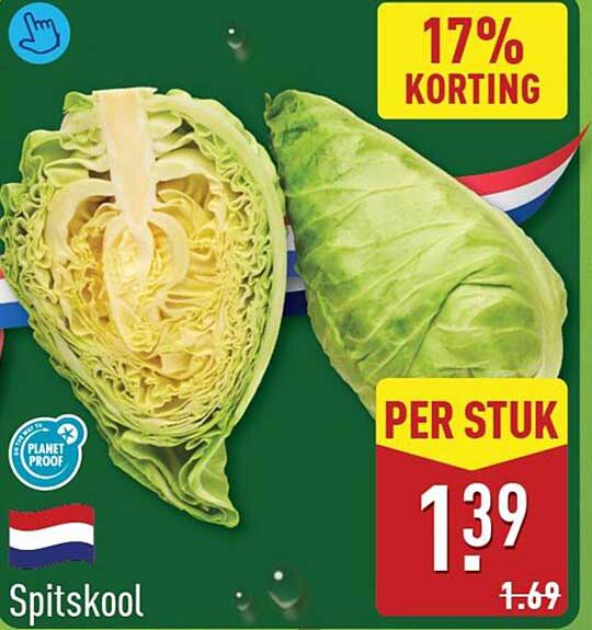 Spitskool 17% korting
