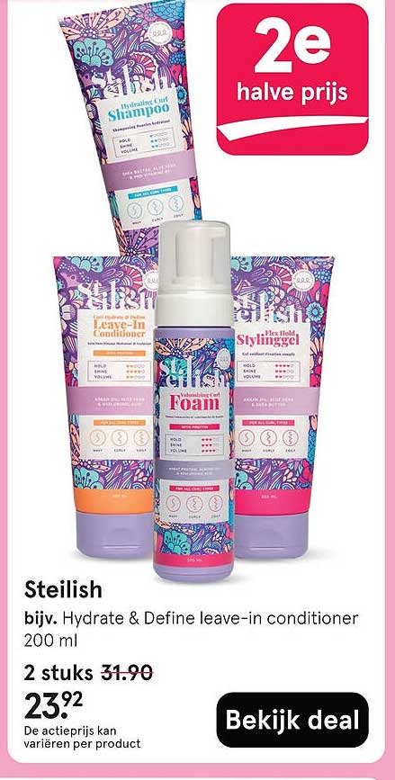 Steilish hydrateren & definiëren leave-in conditioner 200 ml 2e halve prijs