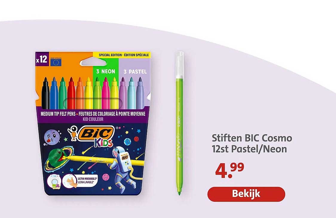 Stiften BIC Cosmo 12st Pastel/Neon