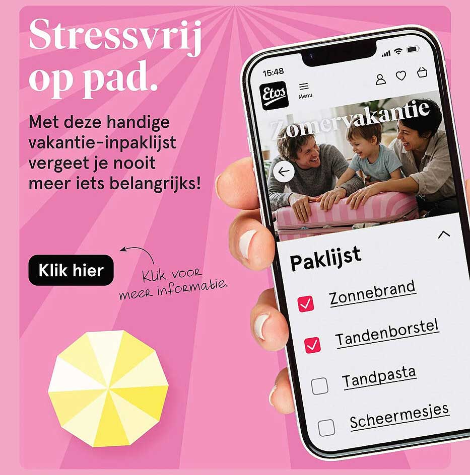 Stressvrij op pad. Met deze handige vakantie-inpaklijst vergeet je nooit meer iets belangrijks! Klik hier