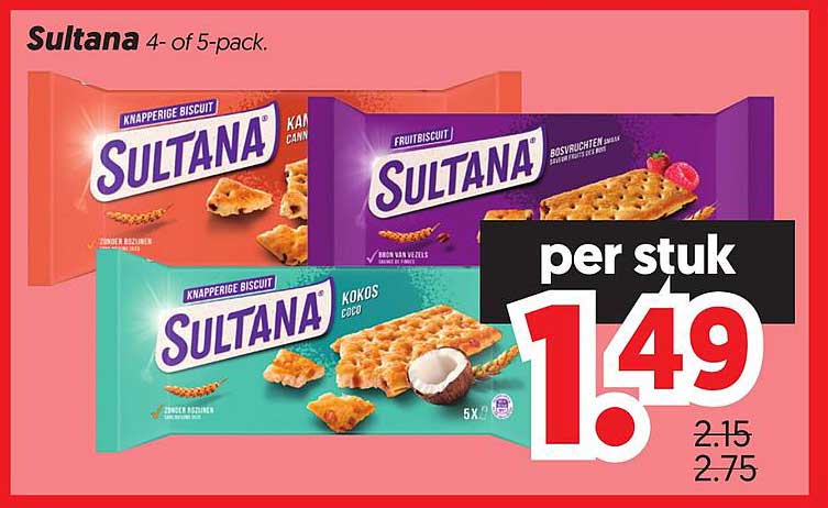 Sultana 4- of 5-pack
