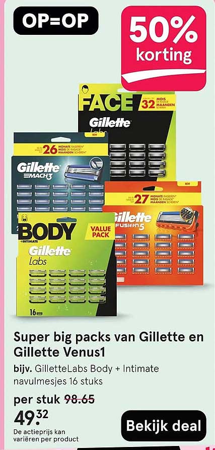 Super big packs van Gillette en Gillette Venus1