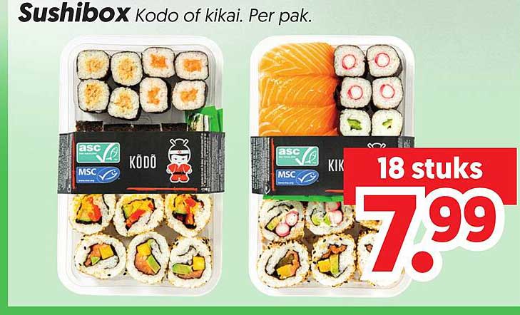 Sushibox Kodo of kikai. Per pak.