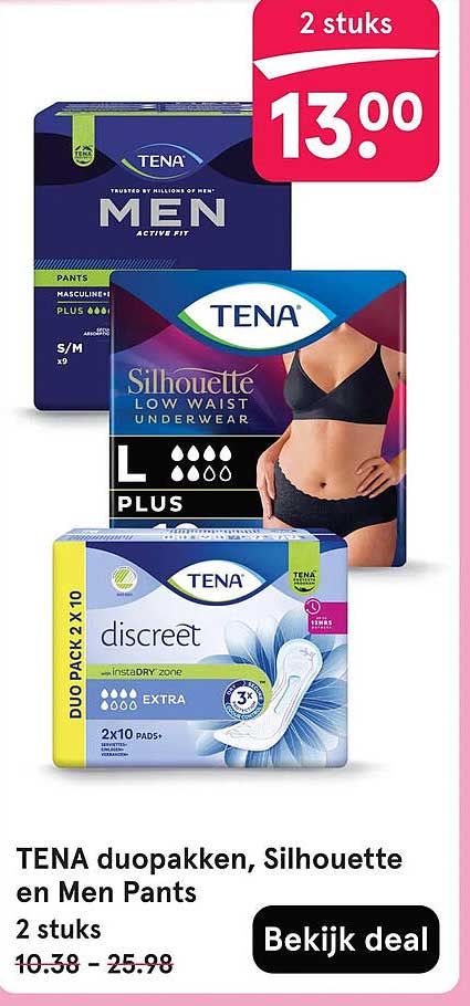 TENA duopakken, Silhouette en Men Pants 2 stuks