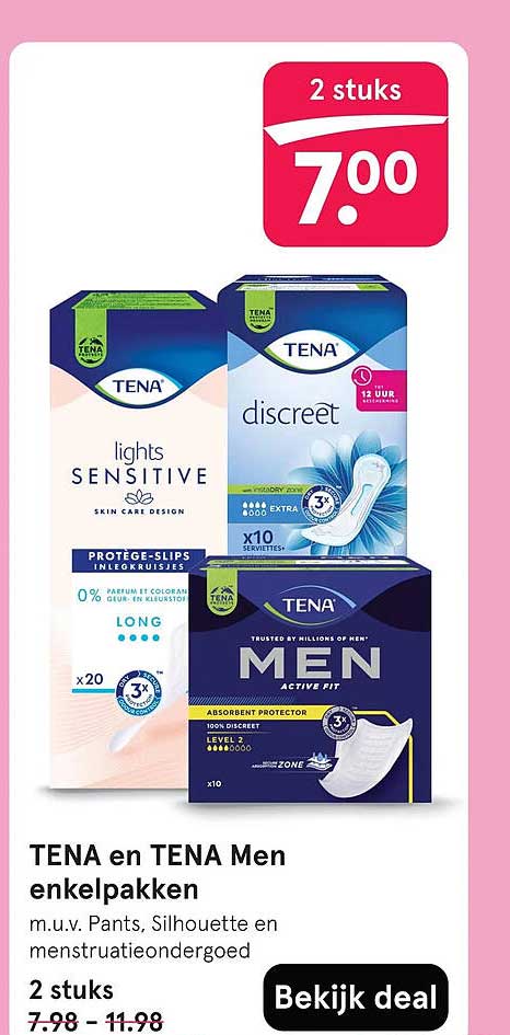 TENA en TENA Men enkelpakken